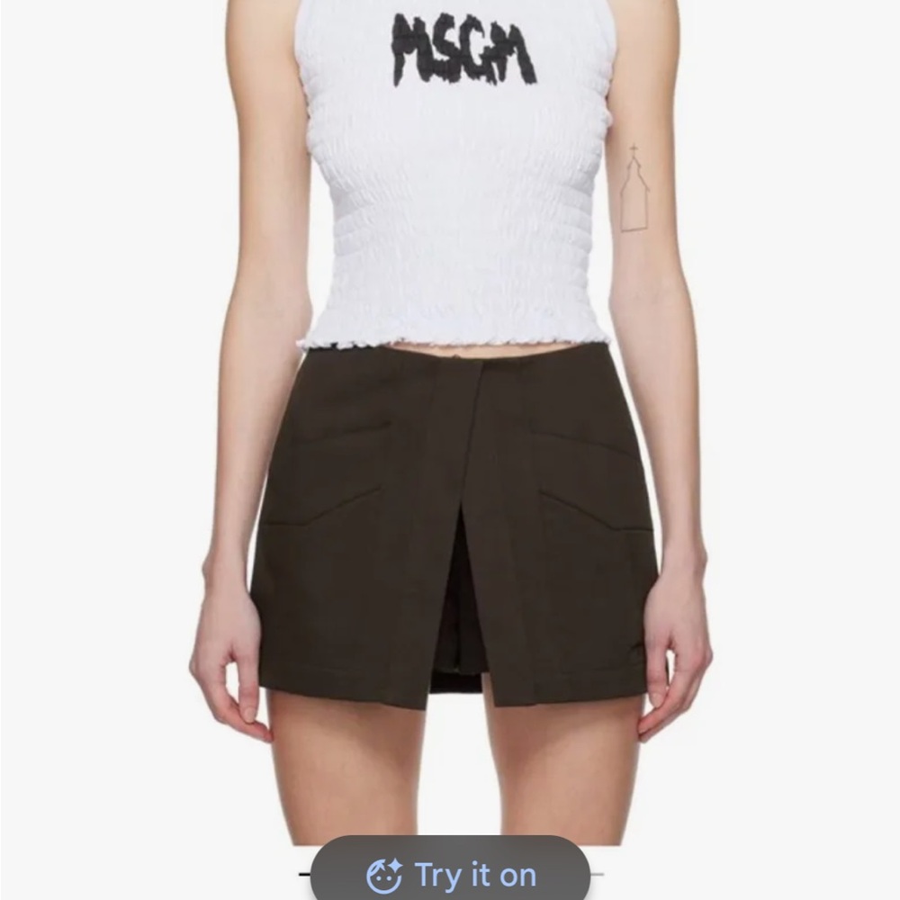 NWT MSGM Milano Brown Skort